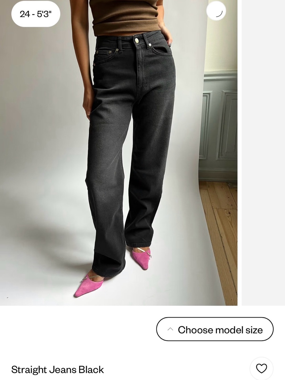 Djerf Avenue Black Straight Jeans — Women's Classic Fit